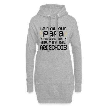 Den besten Papa gibt es nur, wenn man aus der Ardèche kommt - Hoodie-Kleid - Grau meliert - Vorne