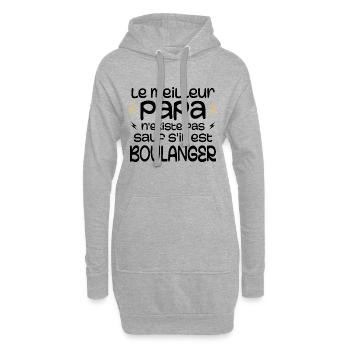 Den besten Vater gibt es nur, wenn er Bäcker ist - Hoodie-Kleid - Grau meliert - Vorne