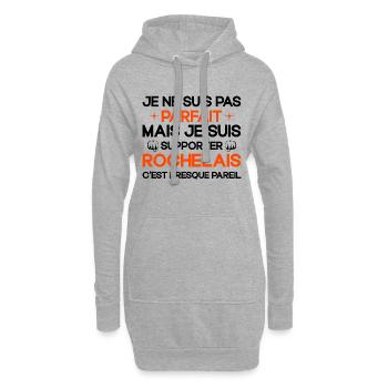 Supporter Rochelais Cadeau Rugby La Rochelle - Sweat-shirt à capuche long Femme - gris chiné - Devant