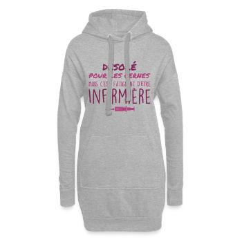 Krankenschwester | Krankenschwester Geschenk | Muttertag - Hoodie-Kleid - Grau meliert - Vorne