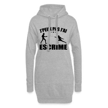 Ich kann nicht fechten - Hoodie-Kleid - Grau meliert - Vorne