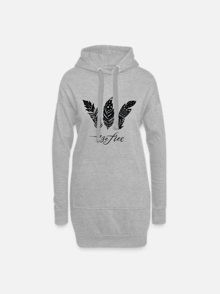 Be Free Federn - Hoodie-Kleid - Grau meliert