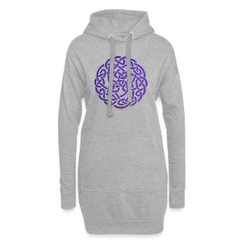 Noeud celtique violet - Sweat-shirt à capuche long Femme - gris chiné - Devant