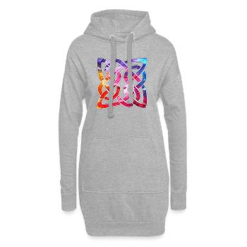 Noeud celtique - coloré - Sweat-shirt à capuche long Femme - gris chiné - Devant