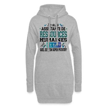 Assistante Ressources Humaines Super Pouvoir - Sweat-shirt à capuche long Femme - gris chiné - Devant