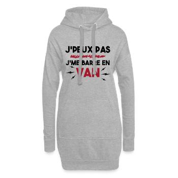 J'peux Pas J'me Barre en Van Cadeau Anniversaire - Sweat-shirt à capuche long Femme - gris chiné - Devant