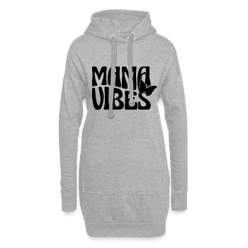 Mama Vibes mit Schmetterling - Hoodie-Kleid - Grau meliert - Vorne