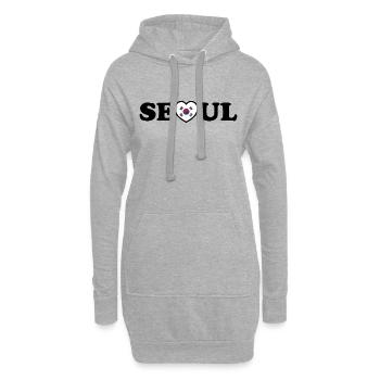 Seoul Love Heart Taegeukgi Flag - Hoodie Dress - heather grey - Front
