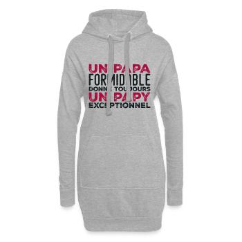 Toller Papa gibt Opa immer Außergewöhnliches - Hoodie-Kleid - Grau meliert - Vorne