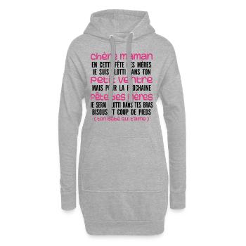 Muttertag für Schwangere - Schwangerschaft - Hoodie-Kleid - Grau meliert - Vorne