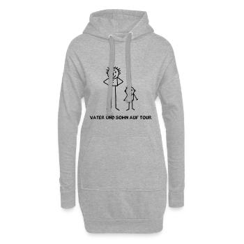Homme-bâton Père et fils en tournée - Sweat-shirt à capuche long Femme - gris chiné - Devant