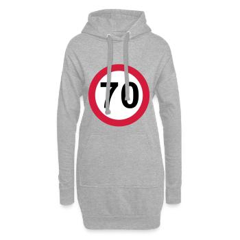 70 Geburtstag - Hoodie-Kleid - Grau meliert - Vorne