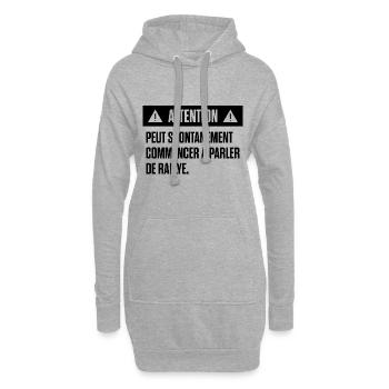 Peut spontanément commencer à parler de rallye - Sweat-shirt à capuche long Femme - gris chiné - Devant