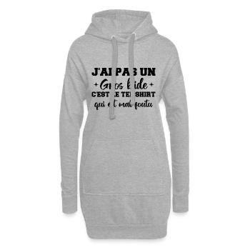 J'ai Pas Un Gros Bide C'est Le Tee Shirt Cadeau - Sweat-shirt à capuche long Femme - gris chiné - Devant