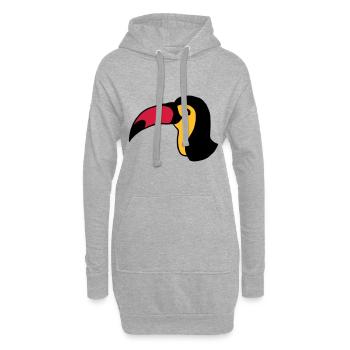 Toucan Toucan Tucan Oiseau - Sweat-shirt à capuche long Femme - gris chiné - Devant