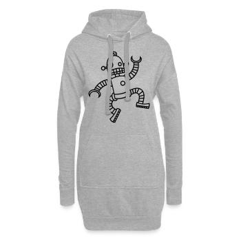 Robot - Sweat-shirt à capuche long Femme - gris chiné - Devant