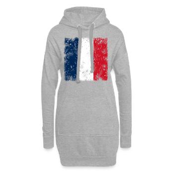 Frankreich Vintage - Hoodie-Kleid - Grau meliert - Vorne