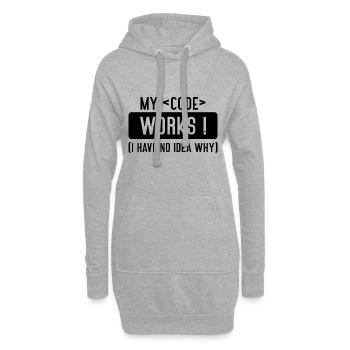 My Code Works, I Have No Idea Why - Sweat-shirt à capuche long Femme - gris chiné - Devant