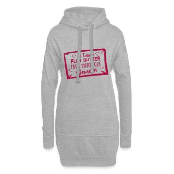 Je t’aime plus qu’hier mais moins que demain - Sweat-shirt à capuche long Femme - gris chiné - Devant