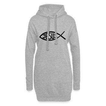 Jesus Christus von Nazareth Glaube Bibel Jesus - Hoodie-Kleid - Grau meliert - Vorne