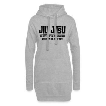Jiu Jitsu - die sanfte Kunst, Kleidung zu falten, - Hoodie-Kleid - Grau meliert - Vorne