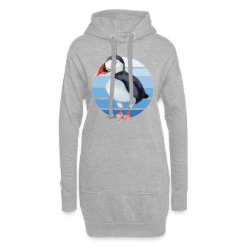Puffin Parrot Lunde Bird Cadeau - Sweat-shirt à capuche long Femme - gris chiné - Devant