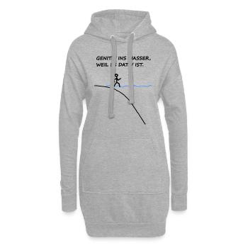 Genitiv Ins Wasser Weil Es Dativ Ist Grammatik Fun - Hoodie-Kleid - Grau meliert - Vorne