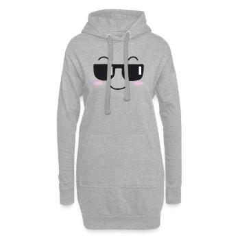 Les lunettes de soleil rient visage - Sweat-shirt à capuche long Femme - gris chiné - Devant