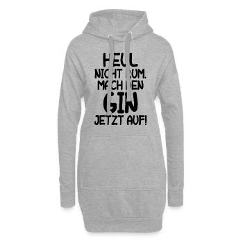Gin Cocktail Alkohol Frauen Schnaps Longdrink Fun - Hoodie-Kleid - Grau meliert - Vorne