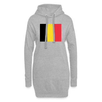Drapeau belge Belgique Drapeau belge Belge - Sweat-shirt à capuche long Femme - gris chiné - Devant