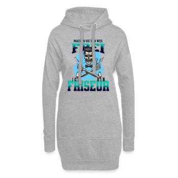 Ein Friseur ist immer im Stress - Hoodie-Kleid - Grau meliert - Vorne