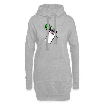 vierblättriges Kleeblatt Katzen Tatzen Geschenk - Hoodie-Kleid - Grau meliert - Vorne