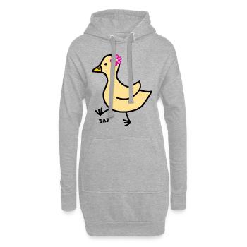 Astuce Tap Petit Canard - Sweat-shirt à capuche long Femme - gris chiné - Devant
