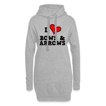 J’adore l’arc et les flèches - Sweat-shirt à capuche long Femme - gris chiné - Devant