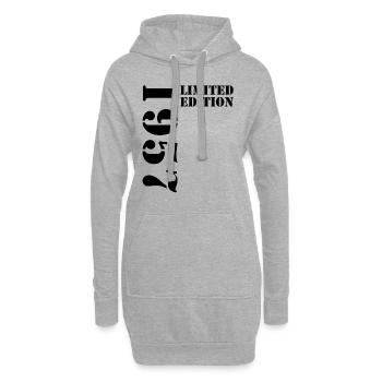 1957 édition limitée anniversaire cadeau femme mari - Sweat-shirt à capuche long Femme - gris chiné - Devant