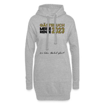 Ruhestand Rente Pension Renteneintritt Abschied - Hoodie-Kleid - Grau meliert - Vorne
