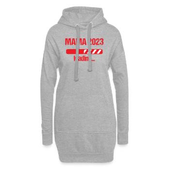 Mama 2023 Loading Schwangerschaft Bekanntgabe Baby - Hoodie-Kleid - Grau meliert - Vorne