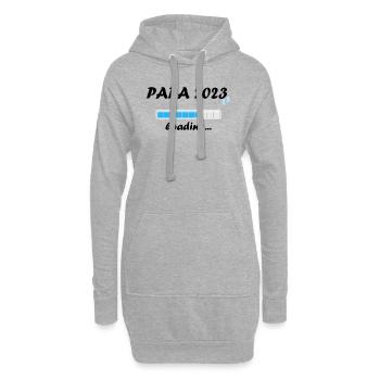 Papa 2023 Loading Vaterschaft Dad Vater Werden Fun - Hoodie-Kleid - Grau meliert - Vorne