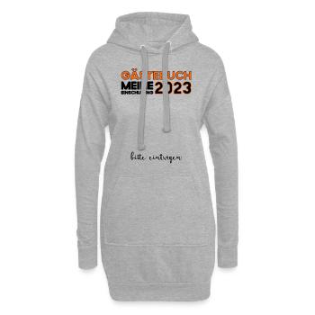 Gästebuch Einschulung 2023 Bitte Eintragen Schule - Hoodie-Kleid - Grau meliert - Vorne