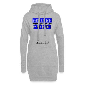 Gästebuch Einschulung 2023 Bitte Eintragen Schule - Hoodie-Kleid - Grau meliert - Vorne