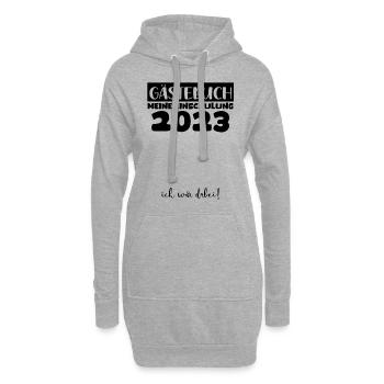 Gästebuch Einschulung 2023 Bitte Eintragen Schule - Hoodie-Kleid - Grau meliert - Vorne