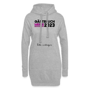 Gästebuch Einschulung 2023 Bitte Eintragen Schule - Hoodie-Kleid - Grau meliert - Vorne