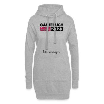 Gästebuch Einschulung 2023 Bitte Eintragen Schule - Hoodie-Kleid - Grau meliert - Vorne