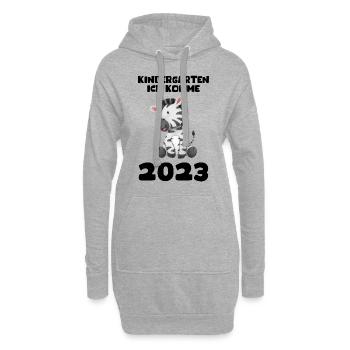 Kindergarten 2023 Ich Komme Mädchen Jungen Kita - Hoodie-Kleid - Grau meliert - Vorne