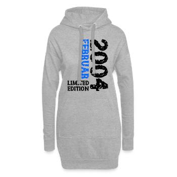 2004 Februar Limited Edition Geburtstag Mann Frau - Hoodie-Kleid - Grau meliert - Vorne