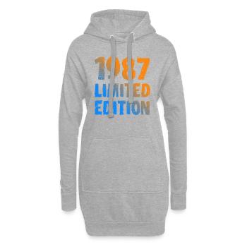 1987 édition limitée anniversaire cadeau femme mari - Sweat-shirt à capuche long Femme - gris chiné - Devant