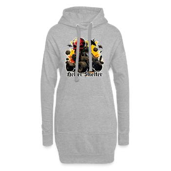 Monster truck avec crâne et plein de destruction - Sweat-shirt à capuche long Femme - gris chiné - Devant