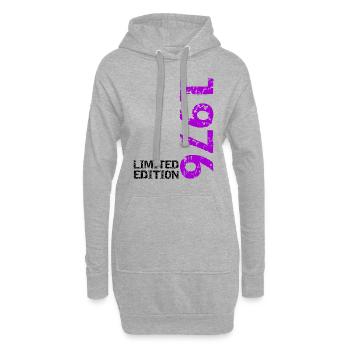 1976 édition limitée anniversaire cadeau femme mari - Sweat-shirt à capuche long Femme - gris chiné - Devant