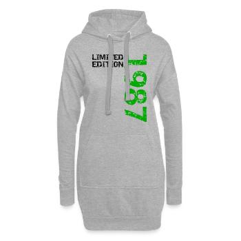 1987 édition limitée anniversaire cadeau femme mari - Sweat-shirt à capuche long Femme - gris chiné - Devant