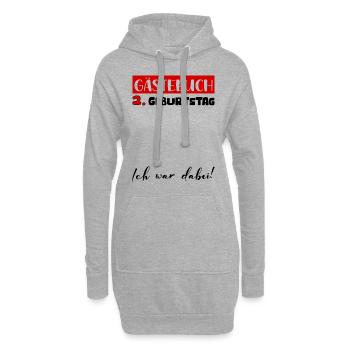 Gästebuch 2 Jahre Geburtstag Deko Bitte Eintragen - Hoodie-Kleid - Grau meliert - Vorne